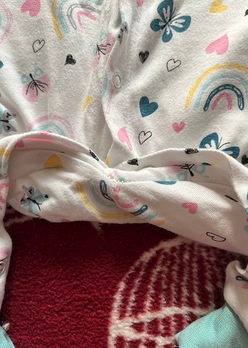 Renkli Desenli Örgü Kız Bebek Tulum - Görsel 2