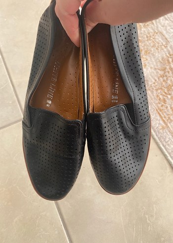 Siyah Kadın yazlık model Deri  Günlük Ayakkabı - Görsel 2