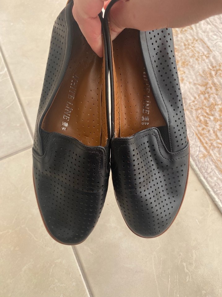 Siyah Kadın yazlık model Deri  Günlük Ayakkabı - Görsel 2