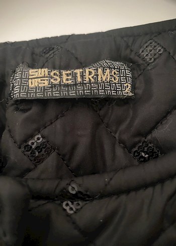 Setrms marka Siyah Düğmeli Pul işlemeli Şık Kapitone Mont - Görsel 3