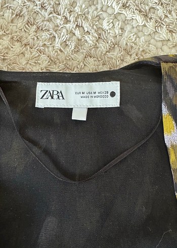 Zara Bohem V Yaka Bağlamalı karışık desenli elbise