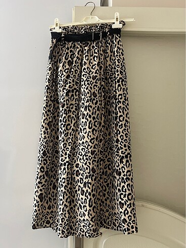 Leopar Desenli Etek