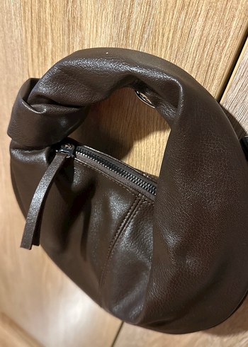 Kahverengi Deri Tokalı Kadın Çanta - Görsel 2