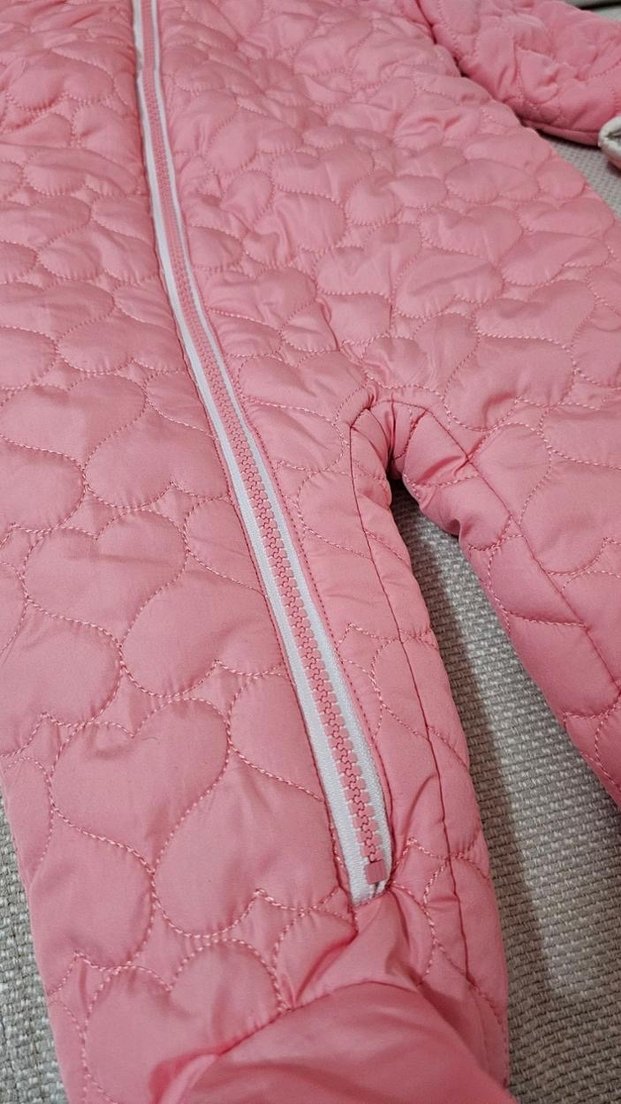 Kapüşonlu Fermuarlı Pembe Bebek astronot mont - Görsel 3