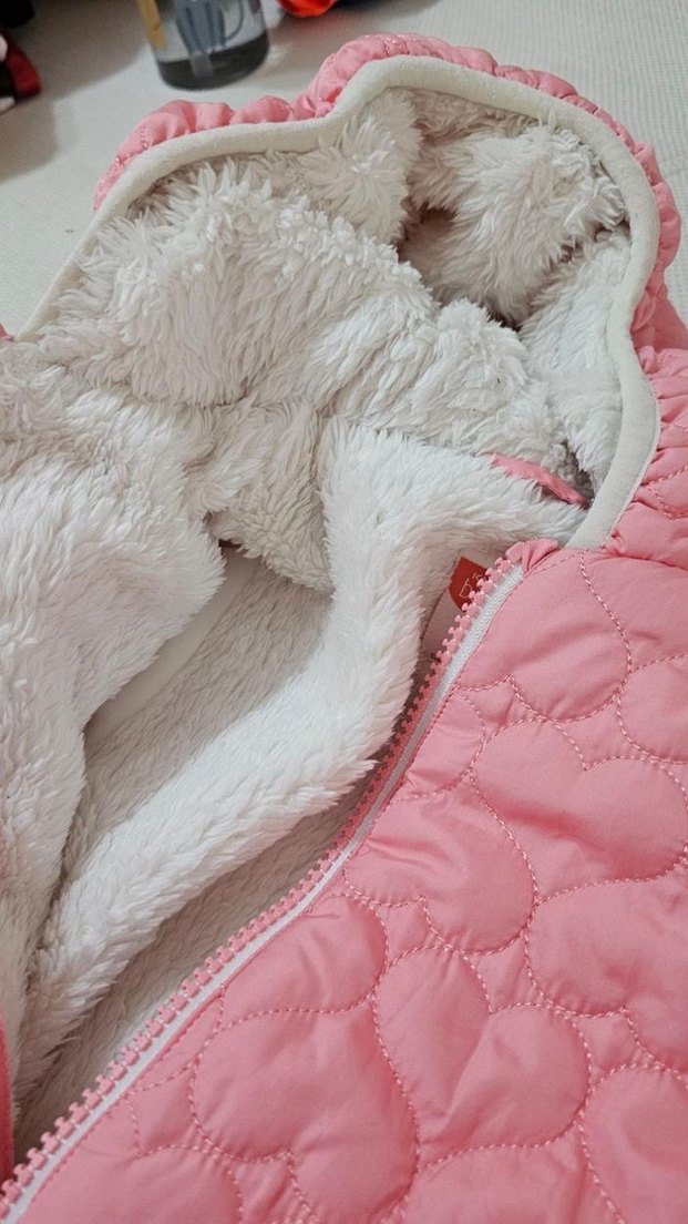 Kapüşonlu Fermuarlı Pembe Bebek astronot mont - Görsel 5