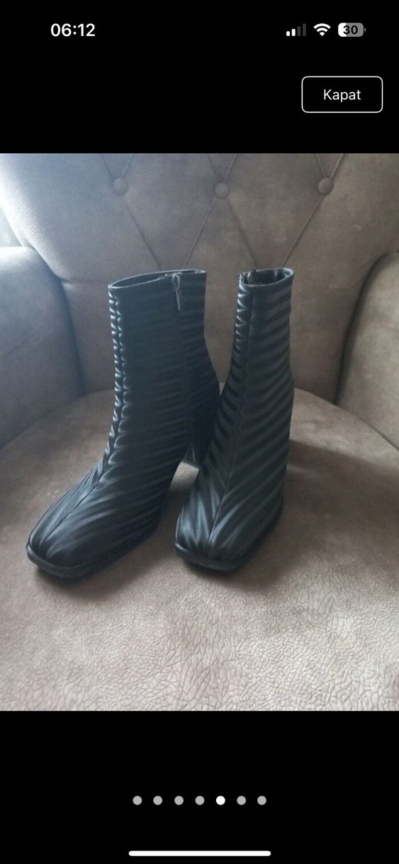 Zebra Desenli  Siyah Stiletto Bot - Görsel 2