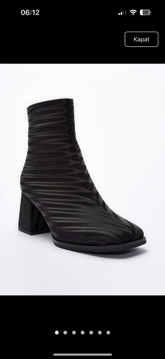 Zebra Desenli  Siyah Stiletto Bot - Görsel 3