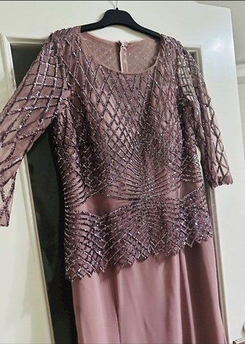 İşlemeli Dantel Uzun Abiye Elbise - Görsel 2