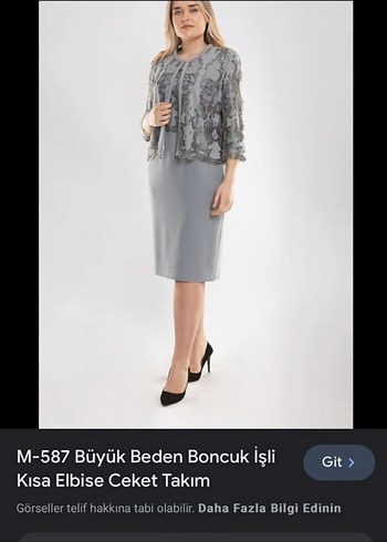 Gri Dantel İşlemeli Kısa Kadın elbise - Görsel 5