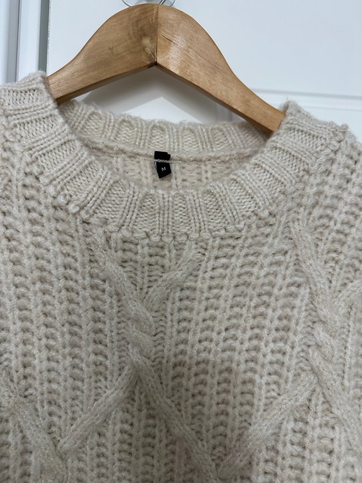 Bej Örgü Kadın Kazak - Görsel 3