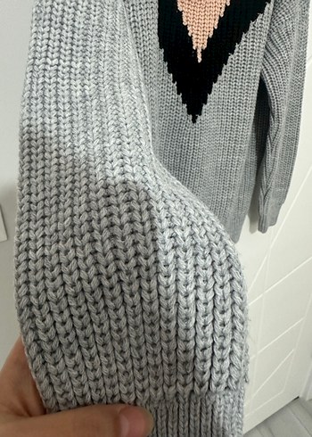 Gri Örgü Kadın Kazak - TRENDYOL - Görsel 3