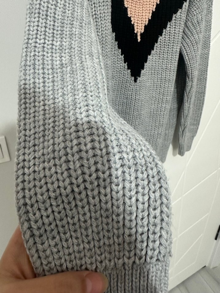 Gri Örgü Kadın Kazak - TRENDYOL - Görsel 3