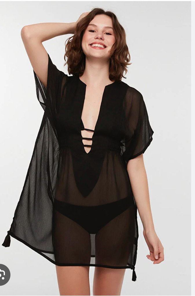 Siyah Transparan Bohem Mini Mayo - Görsel 2