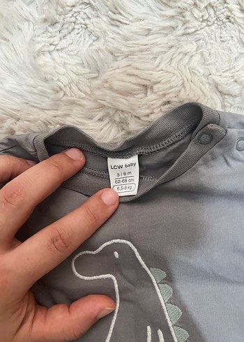 Gri Desenli Kısa Kollu Erkek Bebek Tulum - Görsel 6