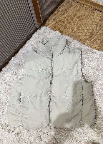 Kürk Detaylı Beyaz Kolsuz Yelek - Görsel 6