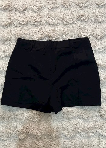 Siyah Kadın Mini Etek, Kürk Detaylı, Saten - Görsel 4