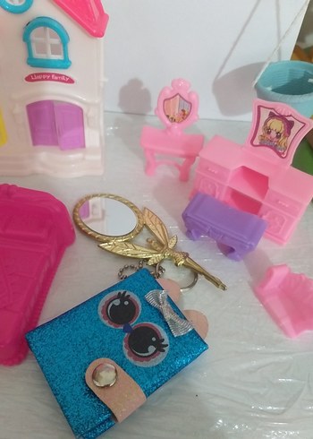 Renkli Pembe Minyatür Oyuncak Ev Seti - Görsel 3