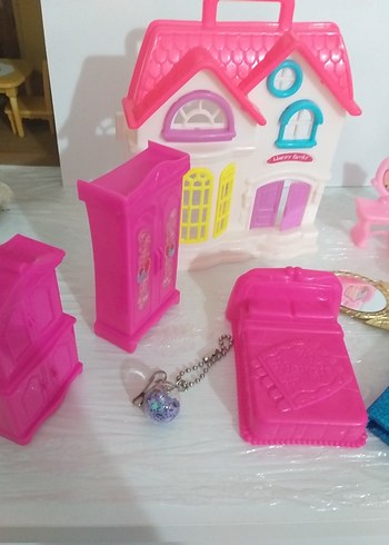 Renkli Pembe Minyatür Oyuncak Ev Seti - Görsel 4