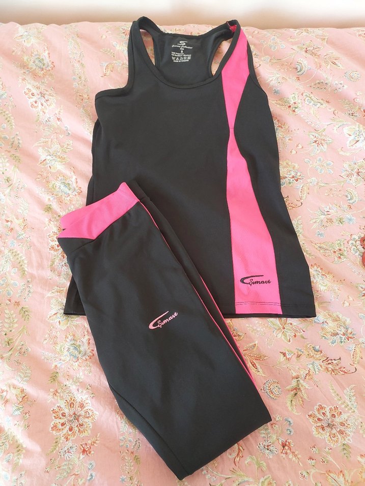 Pembe Detaylı Siyah Spor Takım - Görsel 2