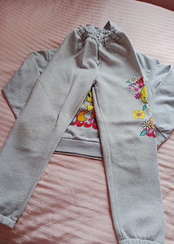 Gri Baskılı Kız Çocuk Eşofman Takımı - Görsel 3