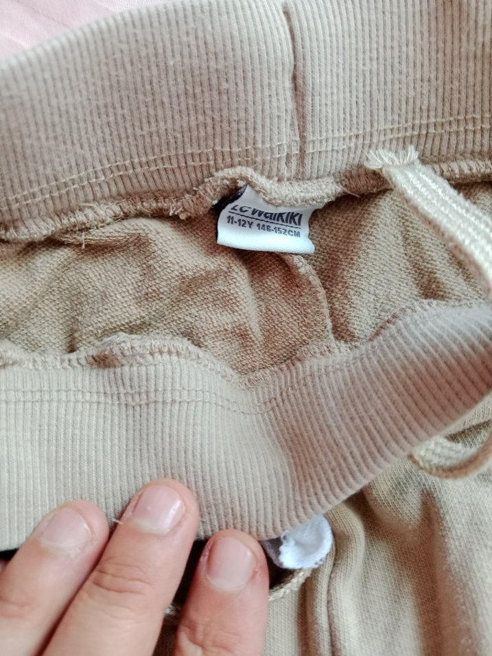 Bej Loose Fit Midi Kadın Eşofman Altı - Görsel 2