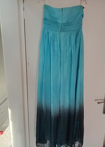 Bohem Tarzı Uzun Drapeli Straplez Elbise - Görsel 2