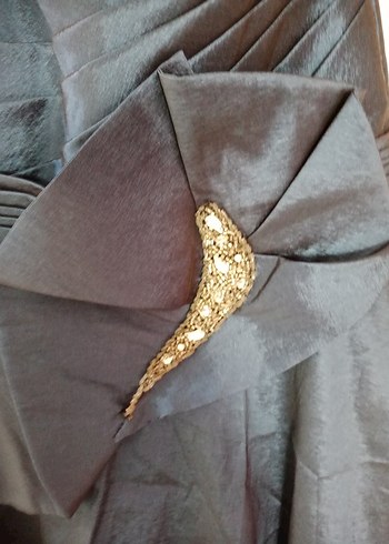 Mavi Drapeli Straplez Uzun Abiye Elbise - Görsel 3