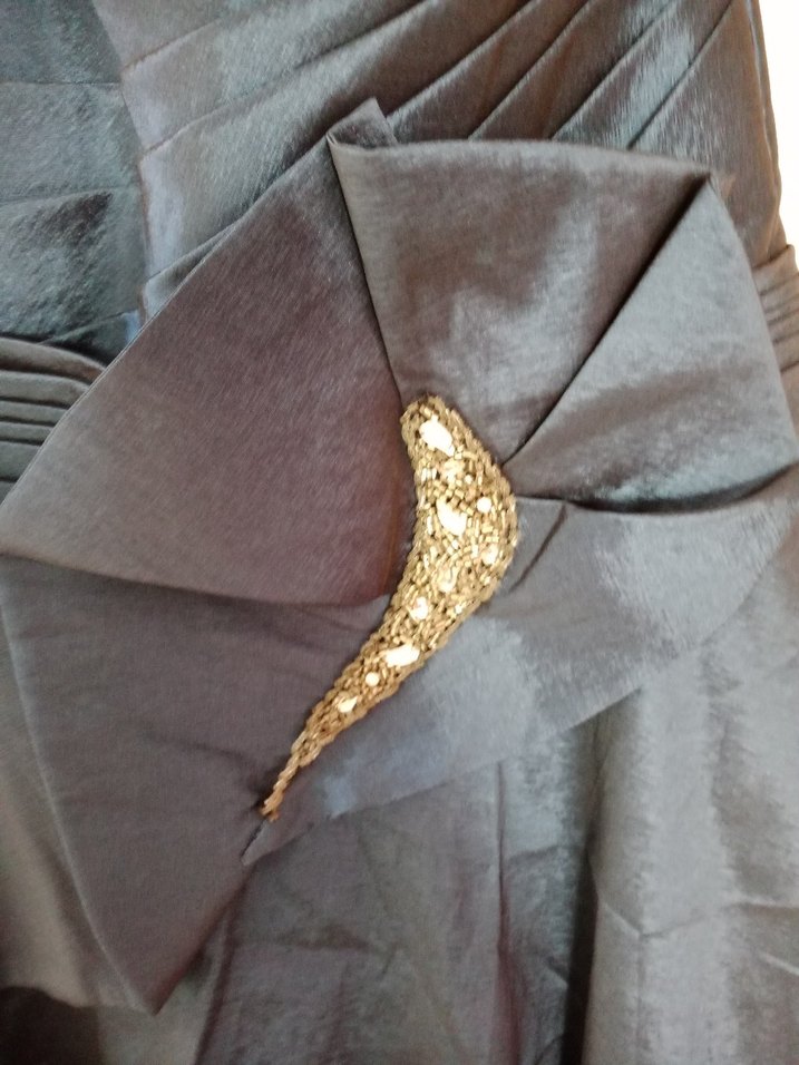 Mavi Drapeli Straplez Uzun Abiye Elbise - Görsel 3