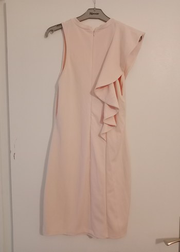 Pembe Fırfırlı Midi Abiye Elbise - Görsel 2