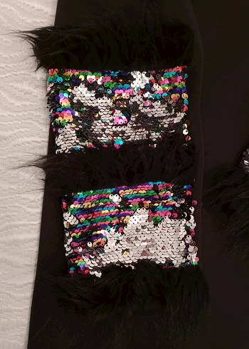 Siyah Kürklü Kadın Uzun Kollu Tunik - Görsel 3