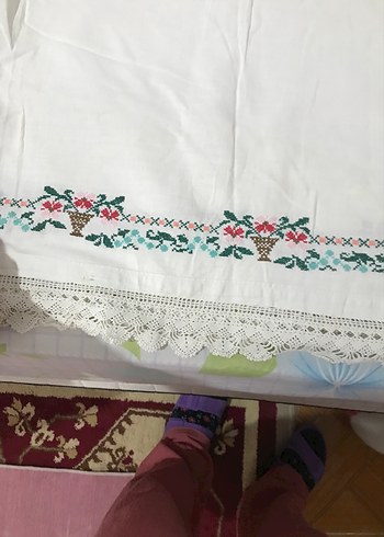 Nakışlı Beyaz Nevresim Takımı - Görsel 2