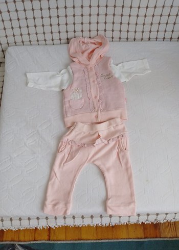 Düğmeli Kapüşonlu Kız Çocuk Pembe Yelek - Görsel 2