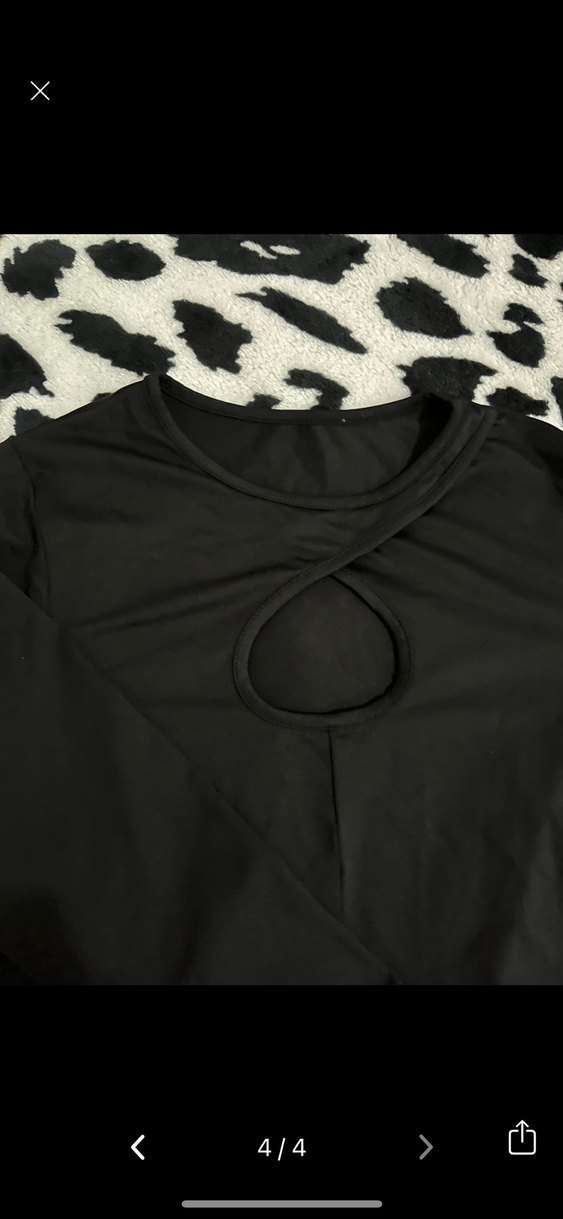 Dekolteli Siyah Crop Top - Görsel 4