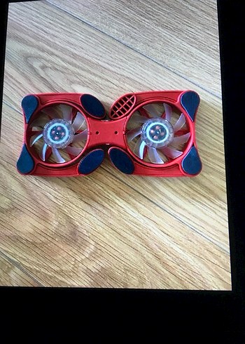 Kırmızı Çift Fanlı Laptop Soğutucu