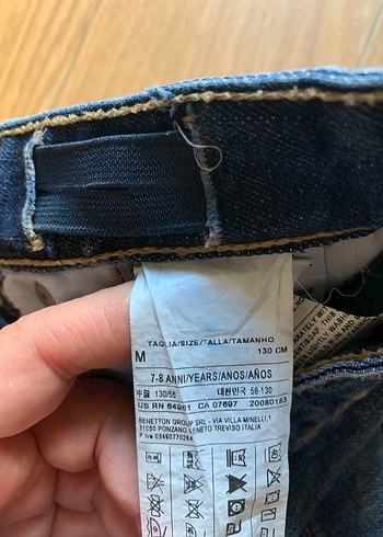 Benetton Mavi Denim kot Pantolon 7-8 yaş - Görsel 2