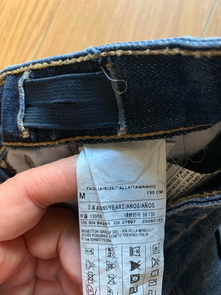 Benetton  Mavi  Denim kot Pantolon 7-8 yaş - Görsel 2