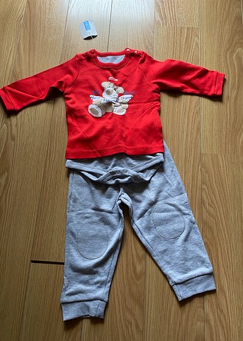 Mothercare Kırmızı Ayıcık Desenli Bebek çocuk  Takımı - Görsel 2