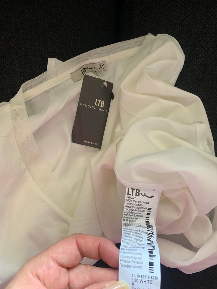 Gap  Beyaz pamuk saten  Tshirt - Görsel 4