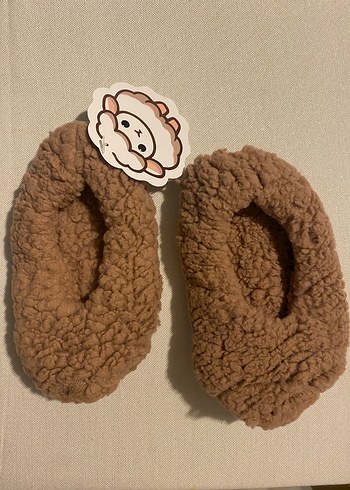 Twigy kaydırmaz yumuşacık çocuk Kahverengi Puff Terlik - Görsel 2