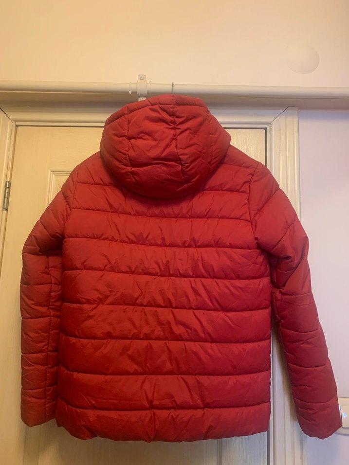 Benetton Kırmızı Kapüşonlu Fermuarlı  Mont 13-14 yaş - Görsel 2