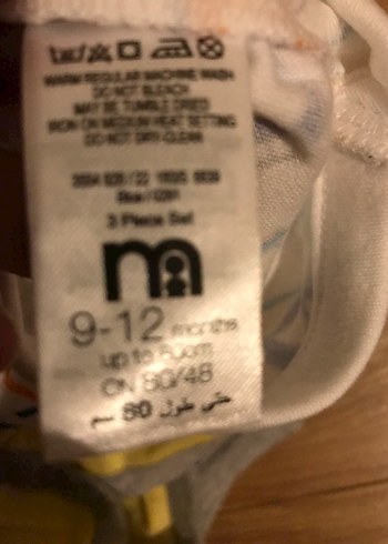 Mothercare kolsuz Bebek Body 9-12 ay - Görsel 3