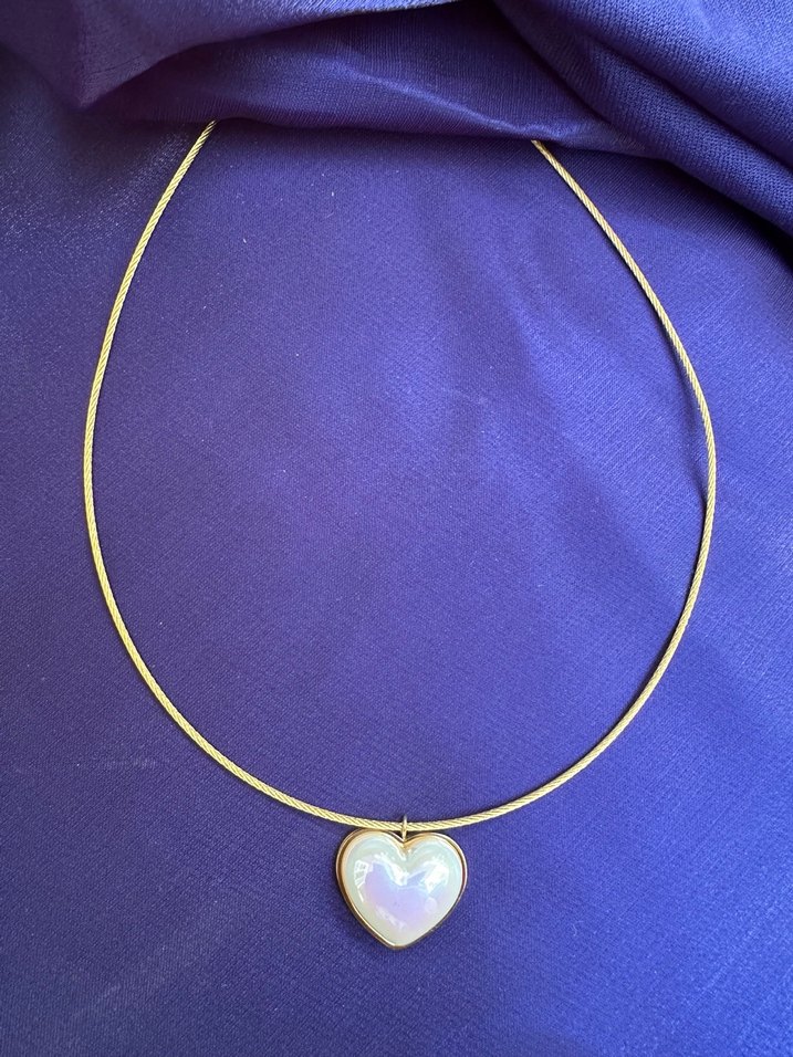 Çelik  Kalp Detaylı Midi Kadın Kolye - Görsel 2