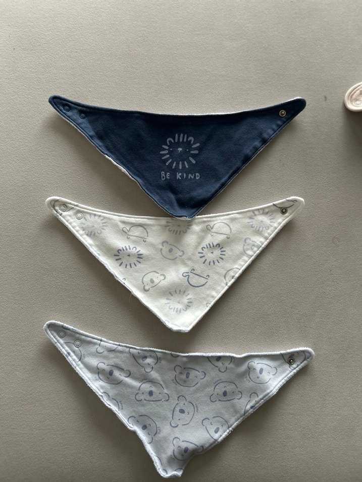 Nakışlı ve Çizgili Bebek Önlük Seti - Görsel 4