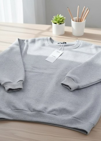 3 iplik şardonlu oversize bayan sweatshirt 0.etiketli ürün