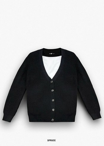 Beyaz Pamuklu Örgü Hırka - Görsel 2