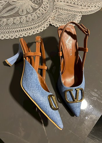 Mavi Denim topuklu Kadın Ayakkabı - Görsel 2