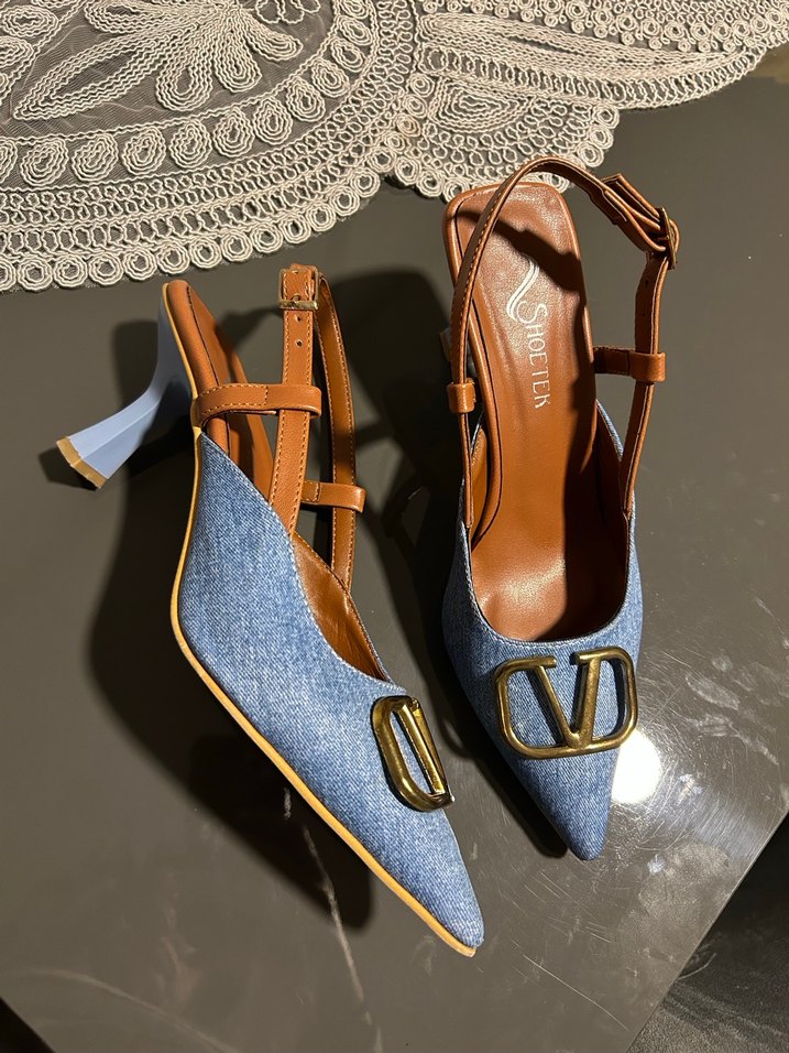 Mavi Denim topuklu Kadın Ayakkabı - Görsel 2