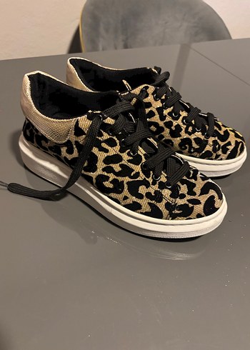 Leopar Desenli Platform Spor Ayakkabı - Görsel 5