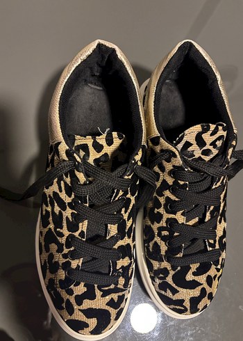 Leopar Desenli Platform Spor Ayakkabı - Görsel 4