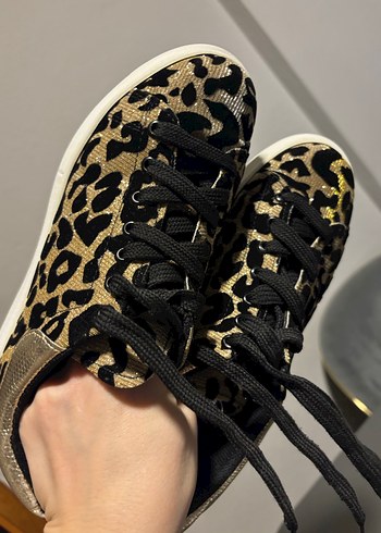 Leopar Desenli Platform Spor Ayakkabı - Görsel 7